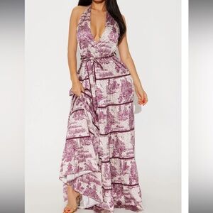 Scenic tie waist maxi dress